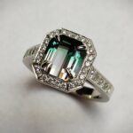 Bicolor Turmailn gyűrű gyémántokkal_2