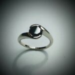 Fehér arany gyűrű 1,5 ct-os fekete gyémánttal